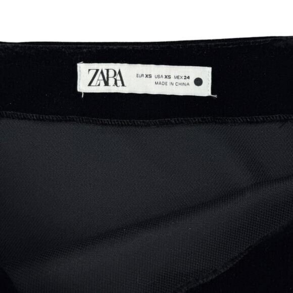 ZARA Velvet Black Jewel Rhinestone Mini Skirt Size XS - Picture 10 of 11